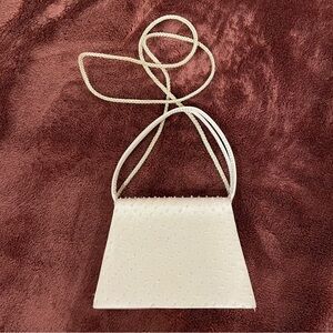 vintage pearl satin clutch